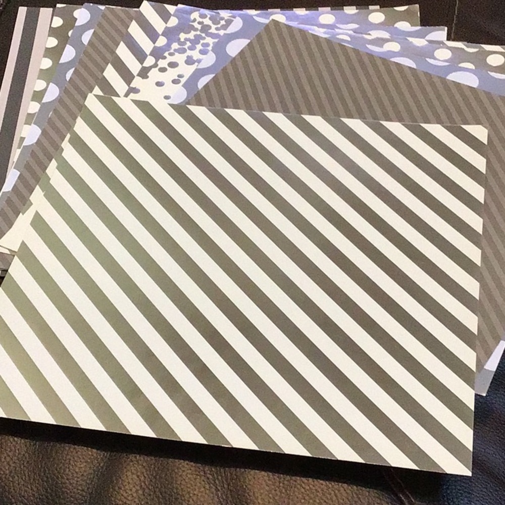 Gray, Silver & White Loose Scrapbook Paper Bundle